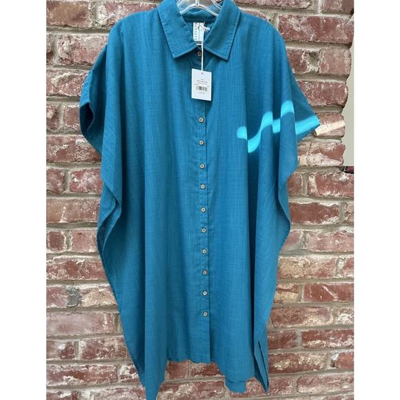 NWT Sunsets AVALON TEAL Shore Thing Tunic Swim‎ Cover-up, US Large/X-Large NEW - Picture 9 of 11